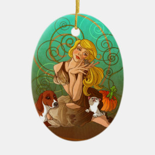 Cinderella Julgransprydnad Keramik