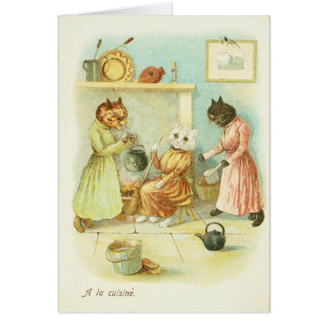 Cinderella katt hälsningskort (Framsidan)