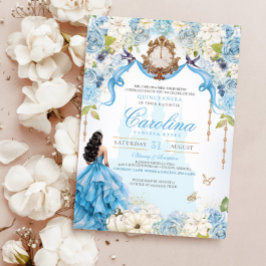 Cinderella Light Blue Royal Princess Quinceañera Inbjudningar