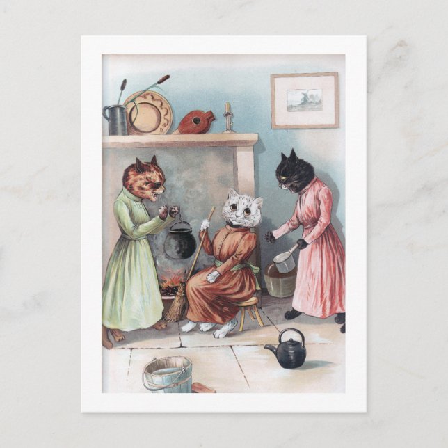 Cinderella, Louis Wain Vykort (Framsida)