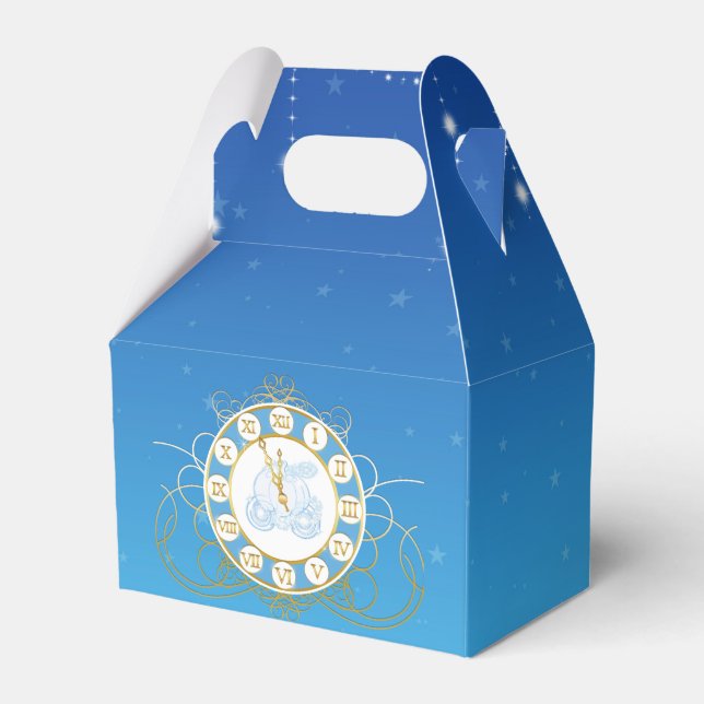Cinderella Nästan Midnight Blue Favor Boxes Presentaskar (Framsidan Sidan)