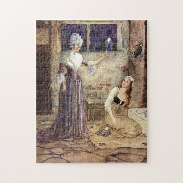 Cinderella och Fairy Godmor - Millicent Sowerby Pussel (Vertikal)