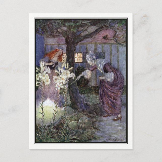 Cinderella och Fairy Godmor - Millicent Sowerby Vykort (Framsida)