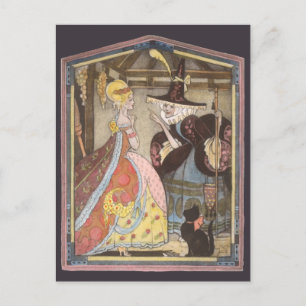 Cinderella och Fairy Godmor, Vintage Fairy Tale Vykort