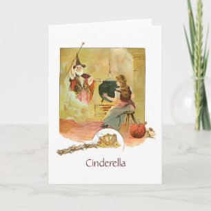 Cinderella och god fé (tom insida) kort