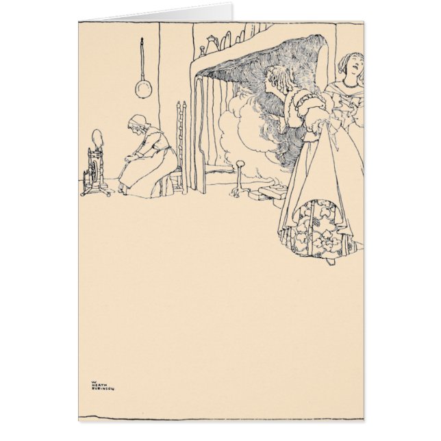 Cinderella och henne två systrar hälsningskort (Framsidan)