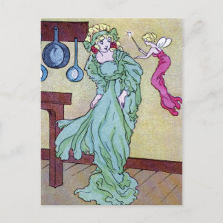 CInderella och Hennes Fairie Godmor Vykort