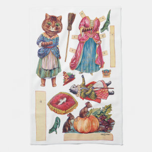 Cinderella, Papprare Doll, Louis Wain Kökshandduk