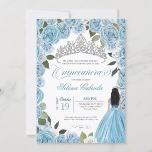 Cinderella Princess Boll Blue Ro V2 Quinceanera Inbjudningar