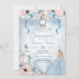 Cinderella Princess Castle Fairy Tale Quinceanera Inbjudningar