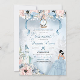 Cinderella Princess Castle Fairy Tale Quinceanera Inbjudningar