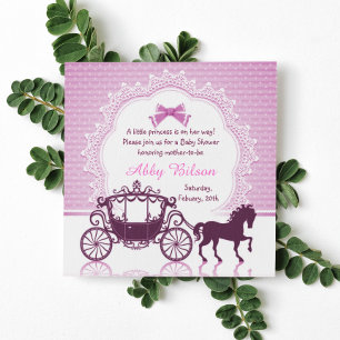 Cinderella Princess Horse Carriage Baby Shower Inbjudningar