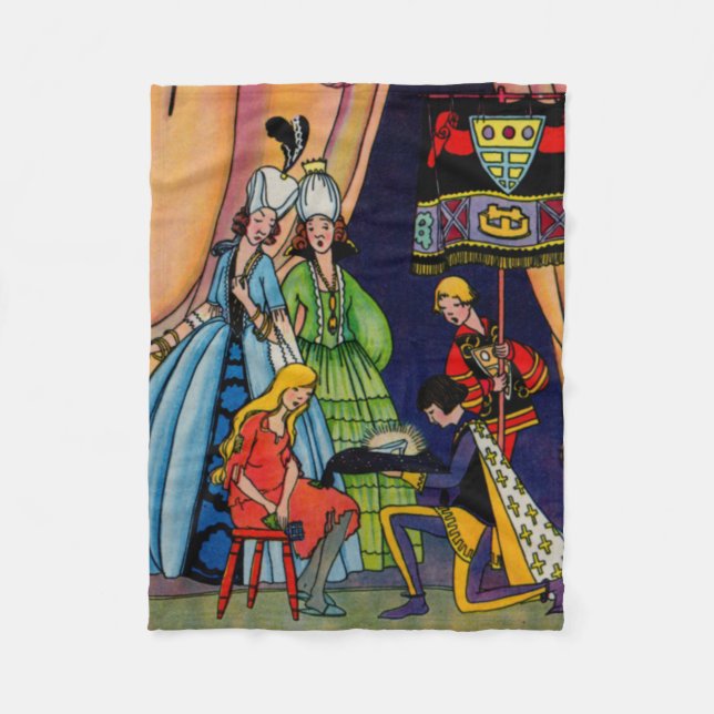 Cinderella, prinsen och glasskon fleecefilt (Framsidan)