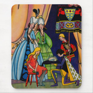 Cinderella, prinsen och glasskon musmatta
