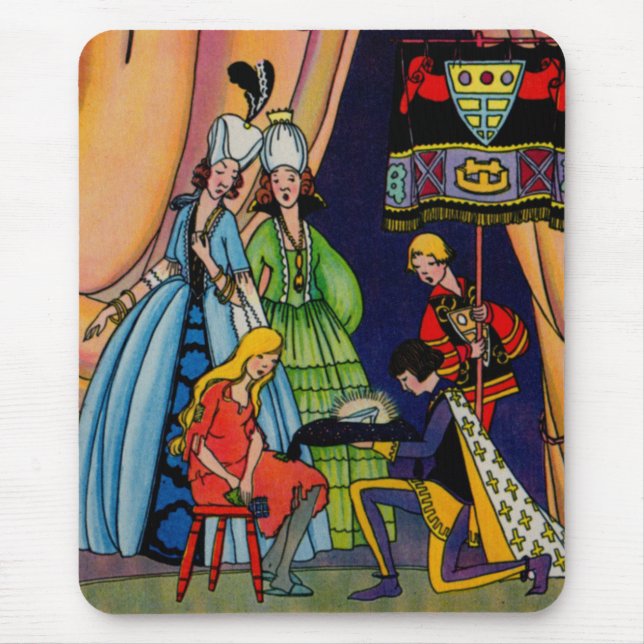 Cinderella, prinsen och glasskon musmatta (Framsidan)