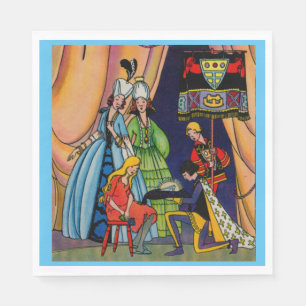 Cinderella, prinsen och glasskon pappersservett
