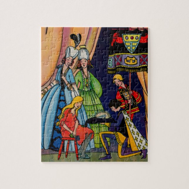 Cinderella, prinsen och glasskon pussel (Vertikal)
