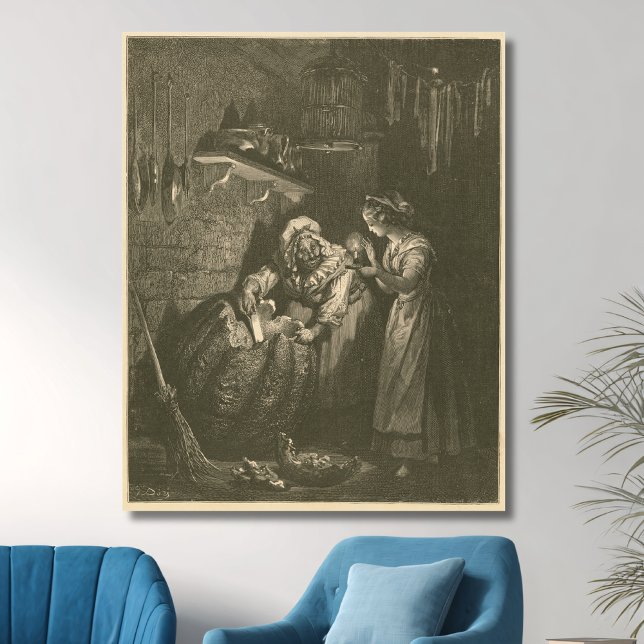 Cinderella Pumpkin - Gustave Doré Canvastryck (Skapare uppladdad)
