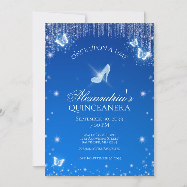 Cinderella Quinceanera Birthday-inbjudan Inbjudningar (Framsida)