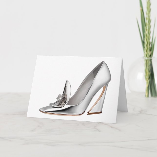 Cinderella Quote Dior Shoes Silver Heels Card Kort (Framsida)