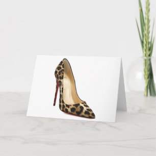 Cinderella Quote Louboutin Leopard Shoes Card Kort