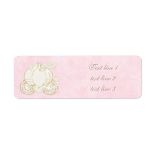 Cinderella Rosa Guld Carriage Royal Adressetikette Returadress Etikett