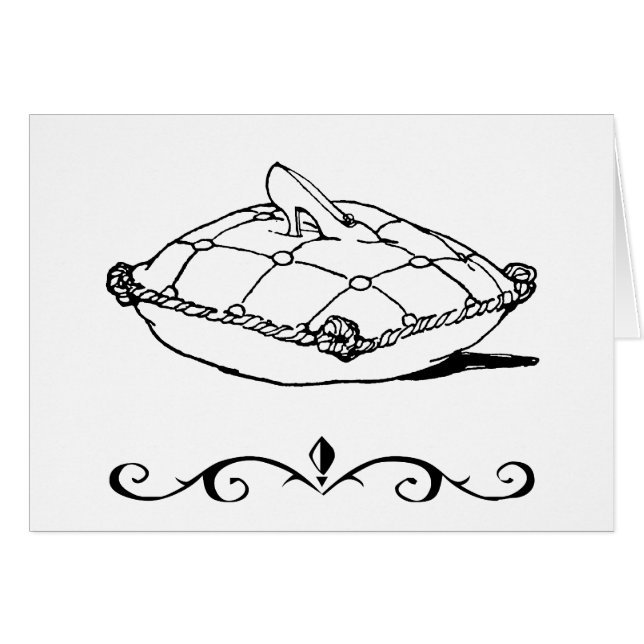 Cinderella Shoe och Pillow Art Cards Hälsningskort (Framsidan Horizontal)