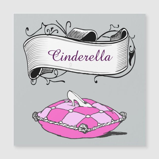 Cinderella Slipper Anpassningsbar Banner Magnet (Framsida)