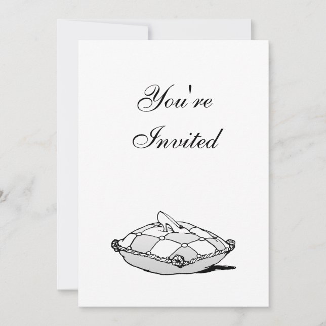Cinderella Slipper Anpassningsbar Birthday-inbjudn Inbjudningar (Framsida)