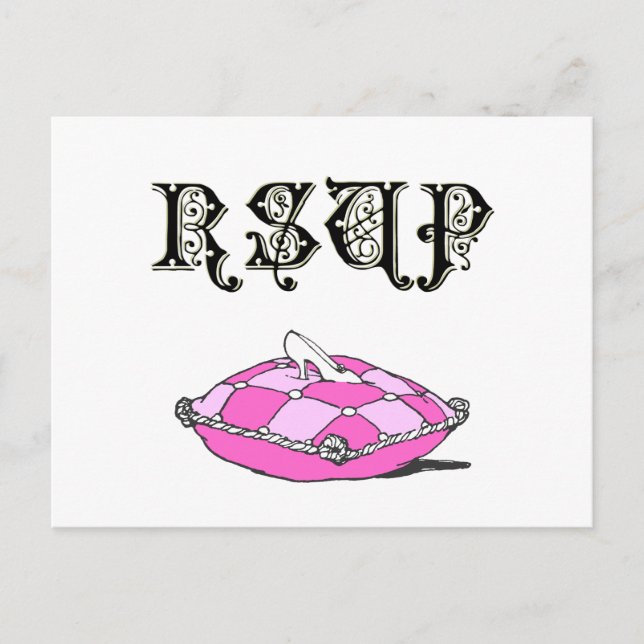 Cinderella Slipper Anpassningsbar OSA Response Pos Inbjudan Vykort (Framsida)