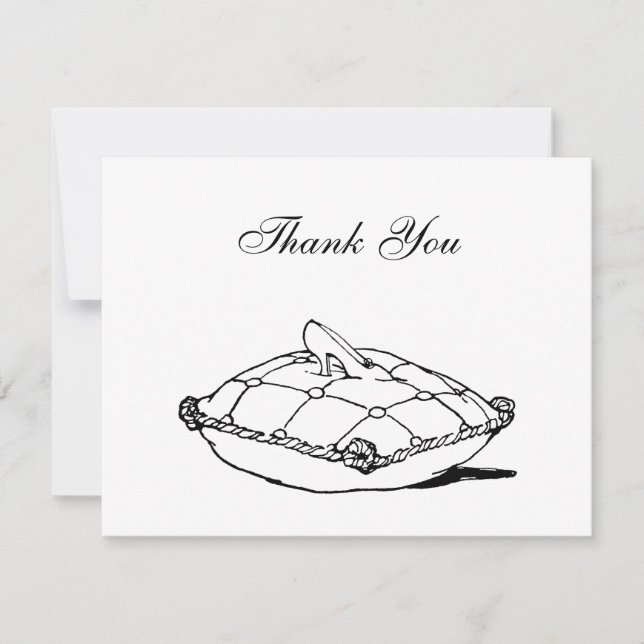 Cinderella Slipper Fairytale Thank You 4.25x5.5 Anteckningskort (Framsida)