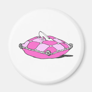 Cinderella Slipper on Rosa Pillow Vintage Art Magnet