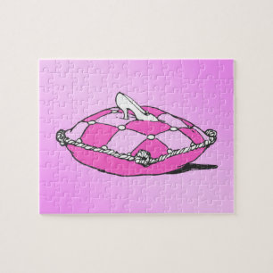 Cinderella Slipper på Rosa Pillow Pussel