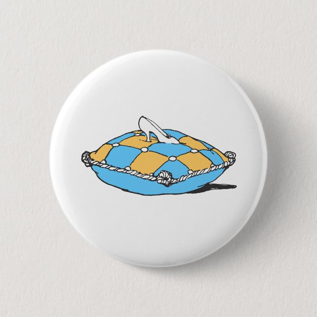 Cinderella Slipper på Teal Orange Pillow Knapp (Framsida)