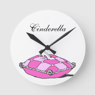 Cinderella Slipper Rosa Pillow Anpassningsbar Rund Klocka