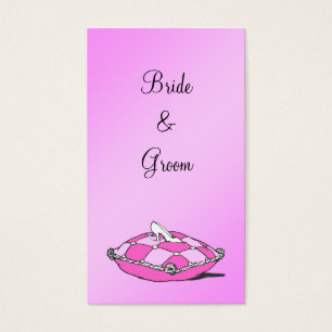 Cinderella Slipper Rosa Pillow Personligt bröllp M Visitkort