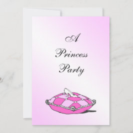 Cinderella Slipper Rosa Pillow Princess Party Inbjudningar