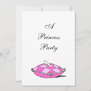 Cinderella Slipper Rosa Pillow Princess Party Inbjudningar