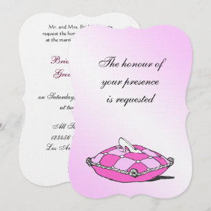 Cinderella Slipper Rosa Pillow Wedding bjudande Inbjudningar
