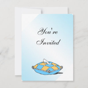 Cinderella Slipper Teal Pillow-inbjudningar Inbjudningar