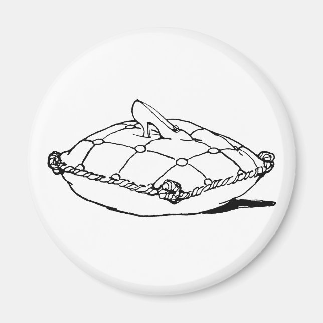 Cinderella Slipper Vintage Fairytale Art Magnet (Framsidan)