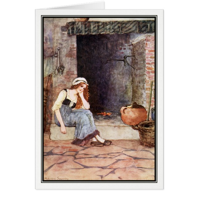 Cinderella som är kvarlämnad vid Millicent Sowerby Hälsningskort (Framsidan)