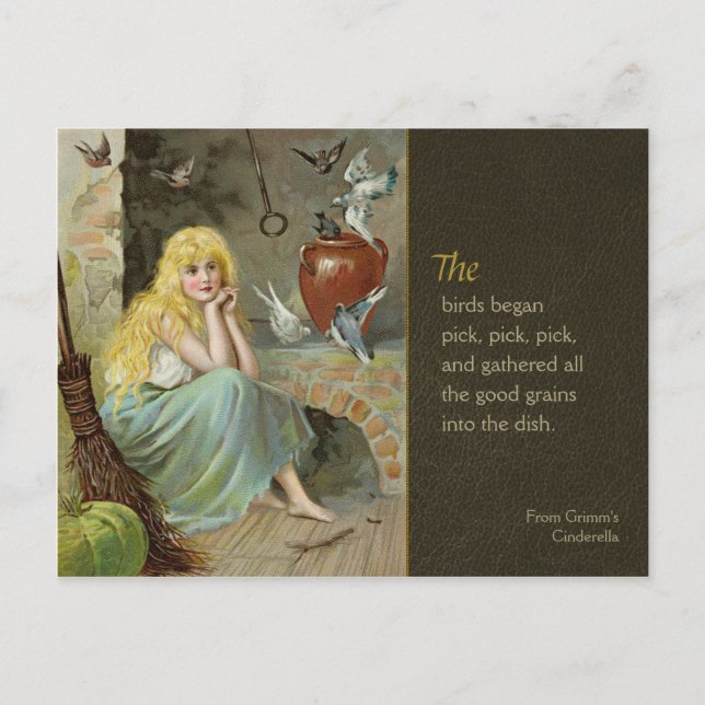 Cinderella vid brandsidan CC1168 Jenny Nyström Vykort (Framsida)
