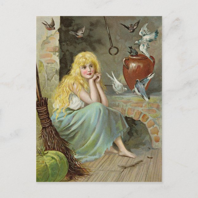 Cinderella vid brandsidan CC1169 Jenny Nyström Vykort (Framsida)