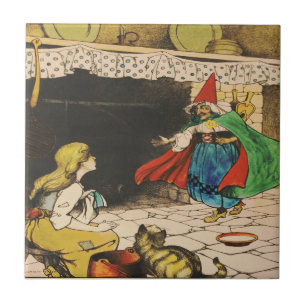 Cinderella Vintage Repro Ceramic Kakelplatta