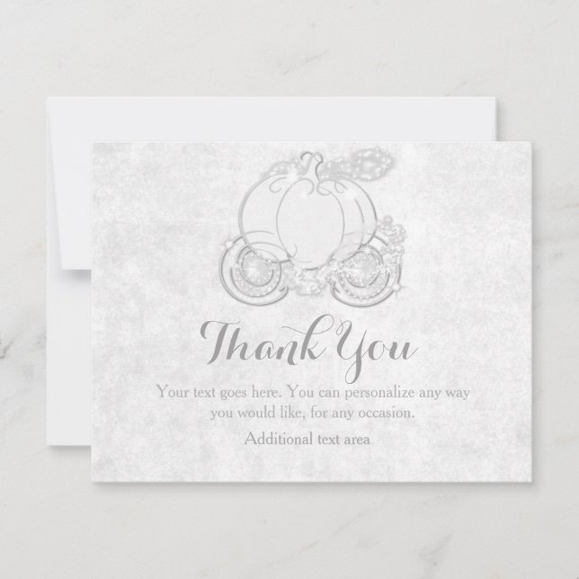 Cinderella White Royal Princess Carriage Card Tack Kort (Framsida)
