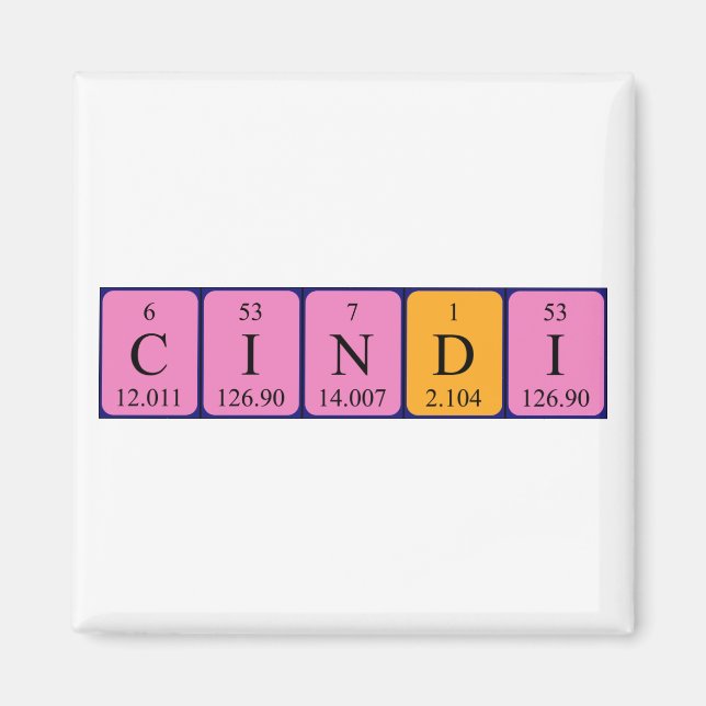 Cindi Periodisk magnet bord namn (Framsidan)