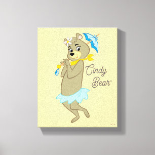 Cindy Bear Holding Parasol Canvastryck
