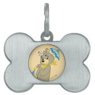 Cindy Bear Holding Parasol ID-bricka Husdjur