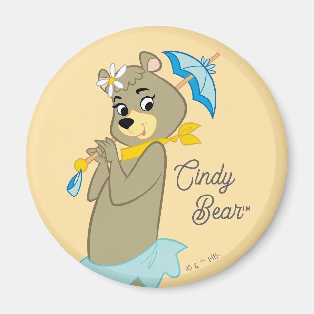 Cindy Bear Holding Parasol Magnet (Framsidan)